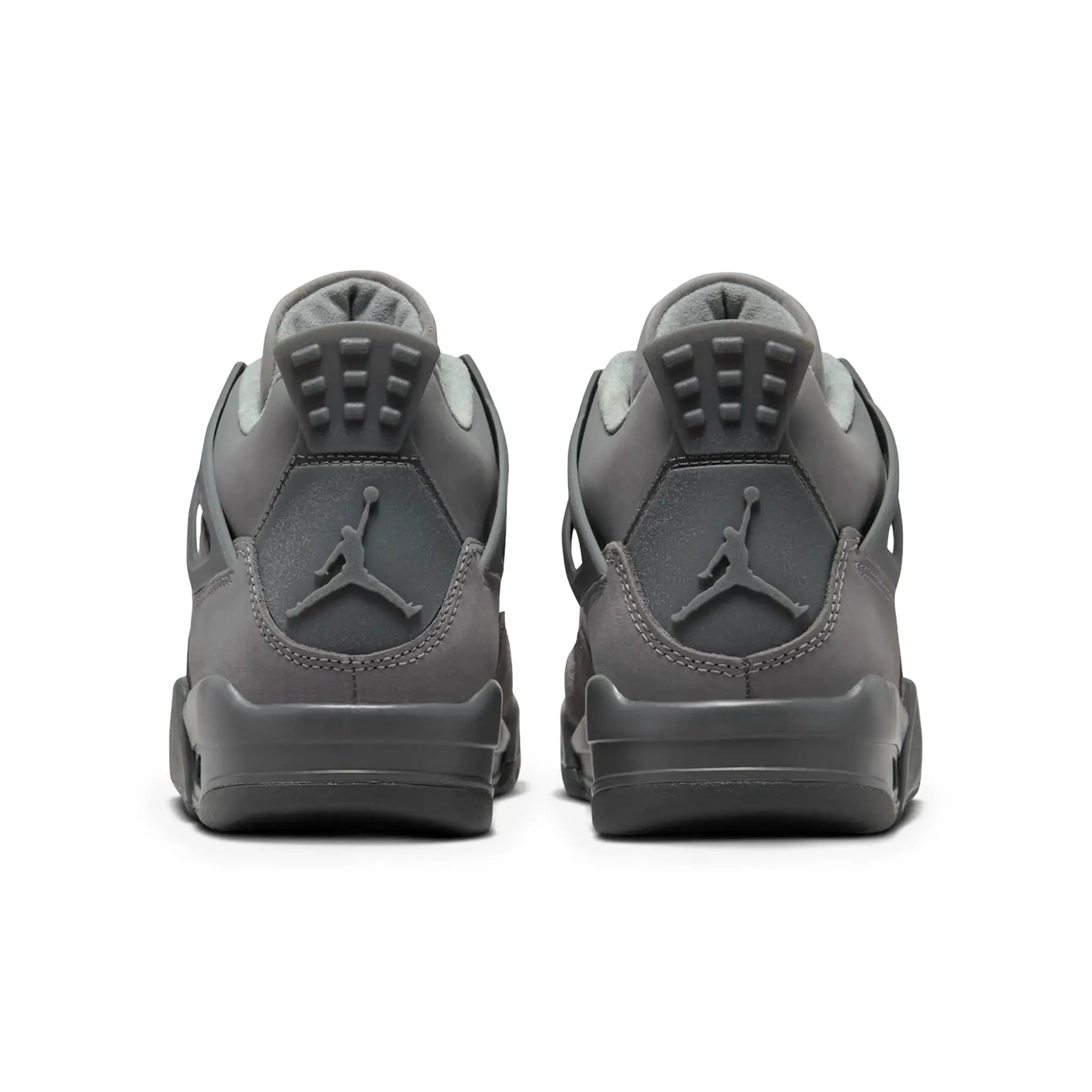 Back view of Air Jordan 4 Retro SE Paris Olympics Wet Cement (GS) HM8965-001